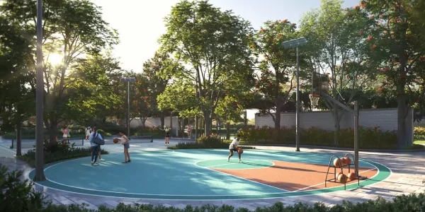 Mini basketball court in the villa enclave
