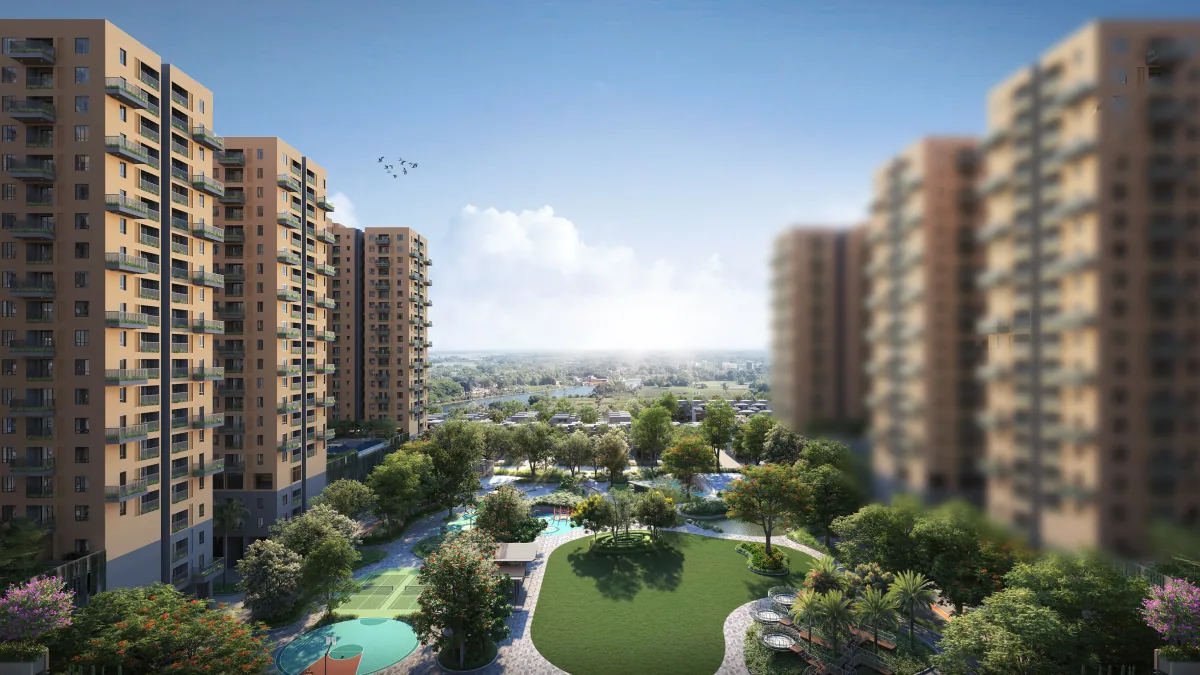 Tower elevation render of Vinayak 21 Acres, New Town Action Area III, Kolkata